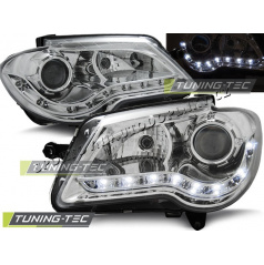 VW Touran 2006-10 Predné číre svetlá Daylight LED chrome (LPVWF4)