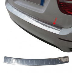Nerez kryt nákladovej hrany zadného nárazníka Omtec BMW X6 2008-14 brúsený