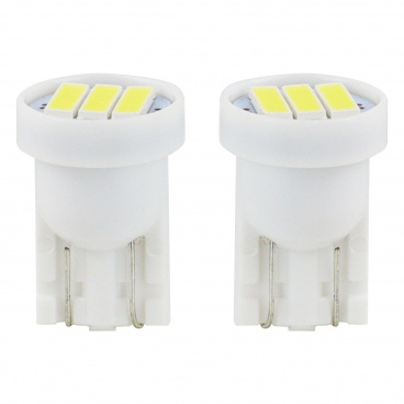 Žiarovky parkovacie T10 3 SMD LED biele 6000K - 2 ks