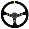 Športový volant WRC čierny semiš 350 mm (červený steh)