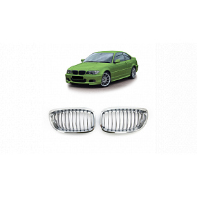 Mriežka BMW 3 E46 Facelift jednotlivé lamely Chróm Mriežka BMW 3 E46 Facelift jednotlivé lamely Chróm