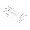 Koncovka tlmiča 89mm vstup 67mm Kartáčovaná