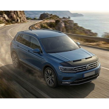 Čierny ochranný návlek na prednú časť kapoty pre VW Tiguan II 2016–23