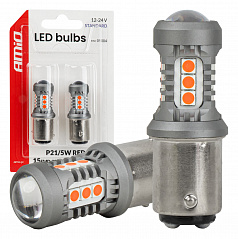 LED žiarovky STANDARD BAY15D P21/5W 3030 15SMD červené 12V 24V