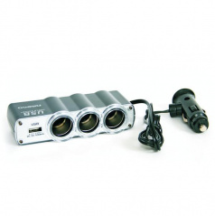 Roztrojka zapaľovača 12V / 24V, s USB II