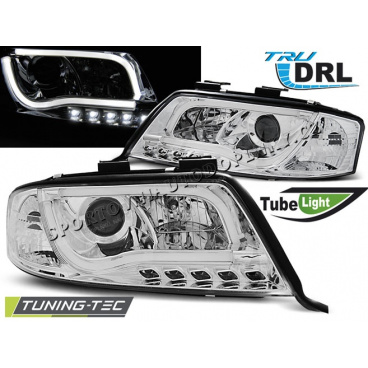 Audi A6 05.1997-05.2001 predné číre svetlá Led Tube Lights TRU DRL chrome (LPAUB6) Audi A6 05.1997-05.2001 predné číre svetlá Led Tube Lights TRU DRL chrome (LPAUB6)