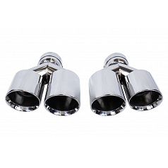 Koncovka tlmiča 89mmx2 vstup 70mm Leštená Sada