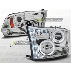 Dodge RAM 2009-11 predné číre svetlá Angel Eyes chrome (LPDO07)