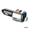 FM vysielač do auta 2×USB-A microSD 12V 24V AMIO-04654