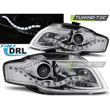 Audi A4 B7 11.2004-03.08 predné číre svetlá Daylight chrome DRL (LPAUA5)