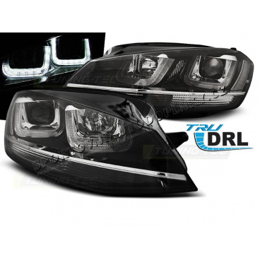 VW Golf 7 11.2012- predné číre svetlá U-Type Black With Chrome Line (LPVWM1) VW Golf 7 11.2012- predné číre svetlá U-Type Black With Chrome Line (LPVWM1)