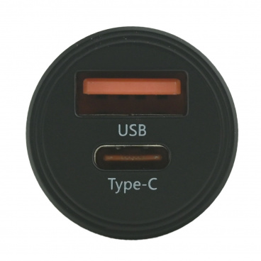 Zástrčka 12/24V nízkoprofilová QC3/PD3 USB-A/USB-C 30W