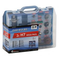 Žiarovky náhradné 12V servisný box Mega H7 + H7 + poistky