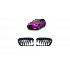 Mriežka BMW 2 F45 F46 Facelift dvojité rebrovanie Lesklá čierna