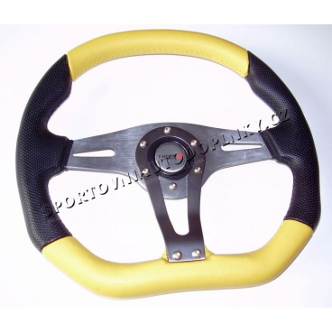Športový volant Technic Asymetric 340mm žltý-dopredaj