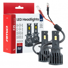 Automobilové LED žiarovky F25 SILVER FULL CANBUS 52W H3 12V 24V AMIO-04702