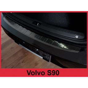 Nerez kryt- čierna ochrana prahu zadného nárazníka Volvo S90 2016+
