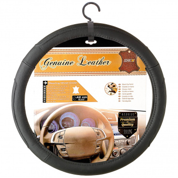 Poťah volanta kožený čierny 42 cm Poťah volanta kožený čierny 42 cm