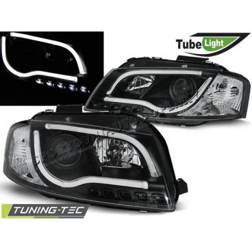 AUDI A3 8P 05.2003-03.2008 Predné číre svetlá LED TUBE LIGHTS BLACK (LPAU98)