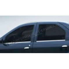Dacia Logan - nerez chróm spodné okenné lišty Omsa Line