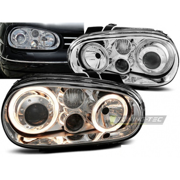 VW Golf 4 09.97-09.03 predné číre svetlá Angel Eyes chrome (LPVW42)
