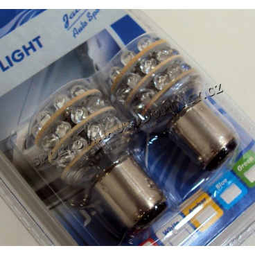 24 LED žiarovky BAY 15D 2-vláknove do zadných svetiel červené 2 ks