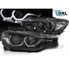 BMW F30, F31 10.2011 - 05.2015 predné svetlá Angel eyes LED black DRL