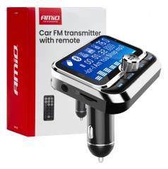 FM vysielač do auta s diaľkovým ovládaním 2×USB-A 12V 24V