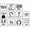Rázový uťahovák AKU 1/2" 18V 300Nm