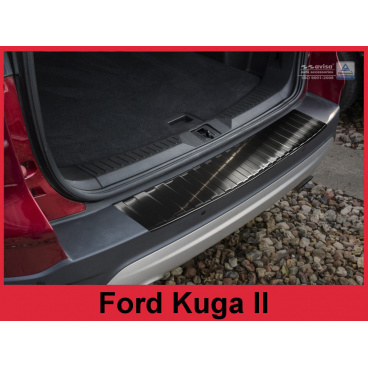 Nerez kryt- čierna ochrana prahu zadného nárazníka Ford Kuga II 2013-16