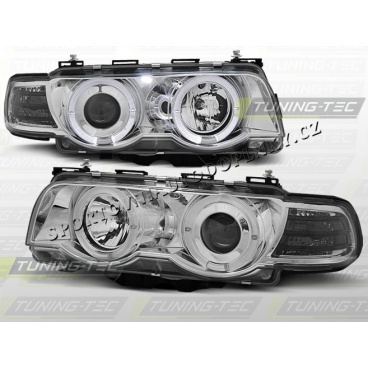 BMW E38 1998-01 Predné číre svetlá Angel Eyes chrome (LPBM71) BMW E38 1998-01 Predné číre svetlá Angel Eyes chrome (LPBM71)