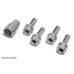 Poistné skrutky kolies M12x1,25x26mm kužeľové sedlo (A) 4ks + kľúč