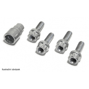 Poistné skrutky kolies M12x1,25x26mm kužeľové sedlo (A) 4ks + kľúč