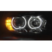 BMW E90, E91 03.2005-2011 predné číre svetlá Angel Eyes LED black indicator (LPBMJ1)