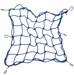 Pružná upevňovacia sieť s háčikmi 42x42 cm, modrá
