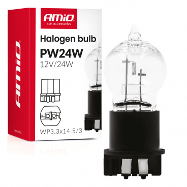 Halogénová žiarovka PW24W WP3.3x14.5-3 24W 12V AMIO-04409 Halogénová žiarovka PW24W WP3.3x14.5-3 24W 12V AMIO-04409