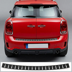 Nerezový - karbon kryt hornej hrany zadného nárazníka Mini Countryman 2017-23