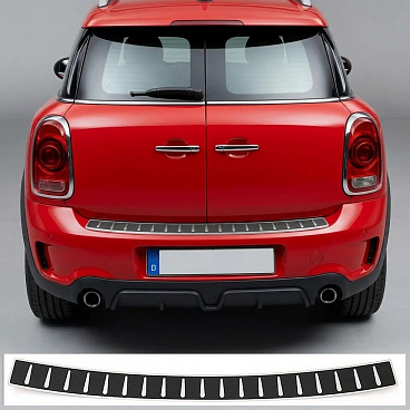 Nerezový - karbon kryt hornej hrany zadného nárazníka Mini Countryman 2017-23 Nerezový - karbon kryt hornej hrany zadného nárazníka Mini Countryman 2017-23