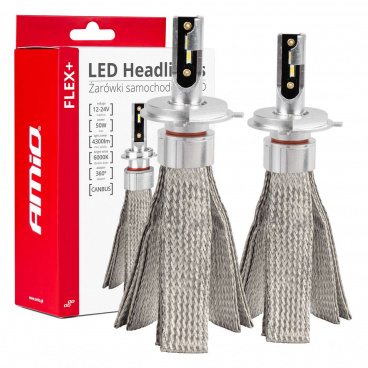 Automobilové LED žiarovky série FLEX+ H4/H19 6000K 12V 24V Canbus AMIO-03657 Automobilové LED žiarovky série FLEX+ H4/H19 6000K 12V 24V Canbus AMIO-03657