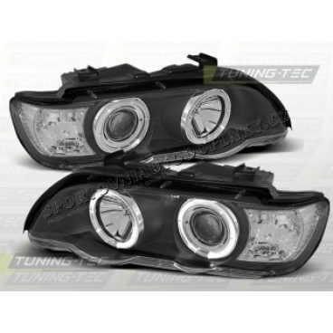 BMW X5 E53 1999-03 Predné číre svetlá Angel eyes black (LPBM45)