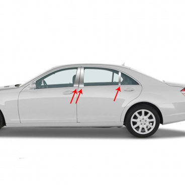 Nerez čirne kryty okenných stĺpikov Mercedes S W221 2005-13