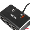 Rozdeľovač zásuvky zapaľovača s nabíjačkou 2x USB-A QC3.0 12V 24V 120W 80cm AMIO-04364