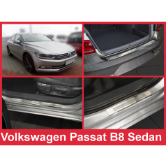 Nerez kryt zostava ochrana prahu zadného nárazníka + ochranné lišty prahu dverí VW Passat B8 sedan 2014-16