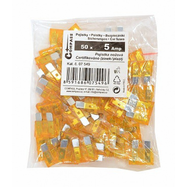 Poistky nožové 5 Amp polybag 50ks