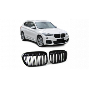 Gril BMW X1 F48 jednotlivé rebro Lesklá čierna Gril BMW X1 F48 jednotlivé rebro Lesklá čierna