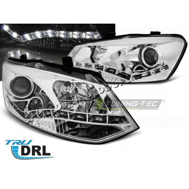VW Polo 6R 2009-03.14 predné číre svetlá DRL chrome (LPVWN3)