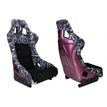 Športové kreslo SLIDE KS2 Premium Black & Spray Graffity Velur Pink Glitter