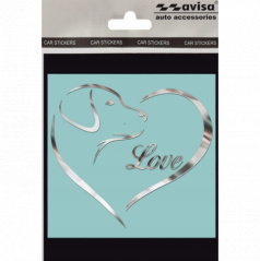 Samolepiaci dekor kovový LOVE DOG