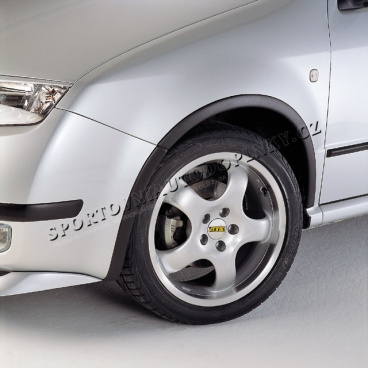 Lemy blatníkov, ABS čierný s rastrom, Škoda Roomster