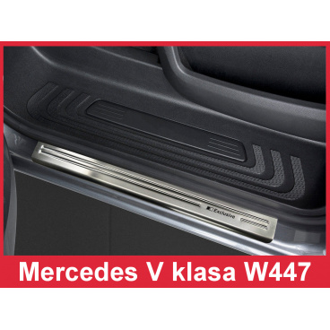 Nerez ochranné lišty prahu dverí 2ks Mercedes V W447 2014-19